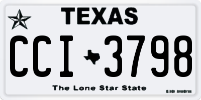 TX license plate CCI3798