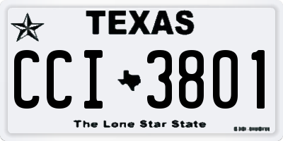 TX license plate CCI3801