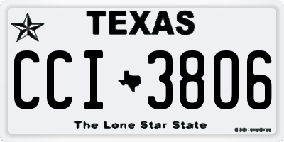 TX license plate CCI3806