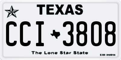TX license plate CCI3808