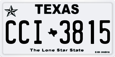 TX license plate CCI3815