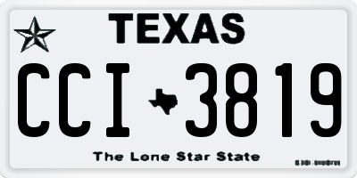 TX license plate CCI3819