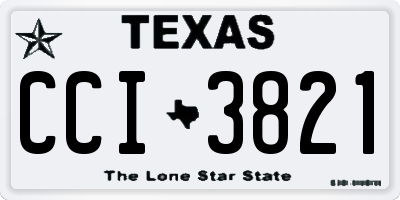 TX license plate CCI3821
