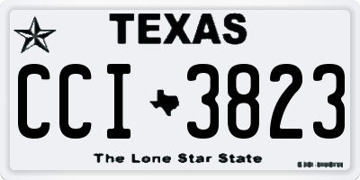 TX license plate CCI3823