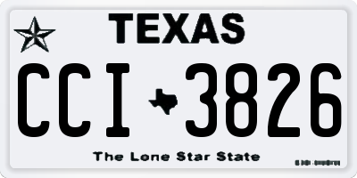 TX license plate CCI3826