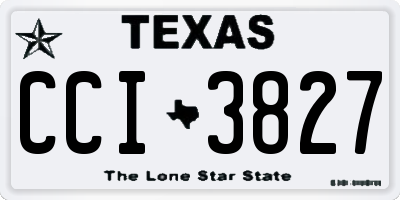 TX license plate CCI3827