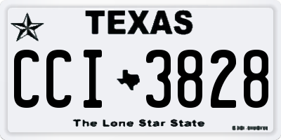TX license plate CCI3828