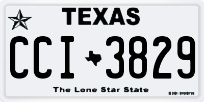 TX license plate CCI3829
