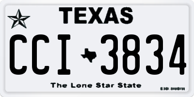 TX license plate CCI3834