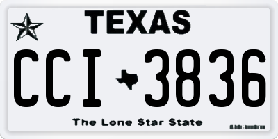 TX license plate CCI3836