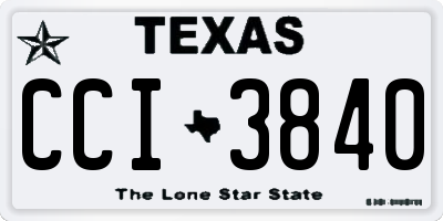 TX license plate CCI3840