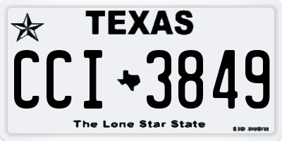 TX license plate CCI3849