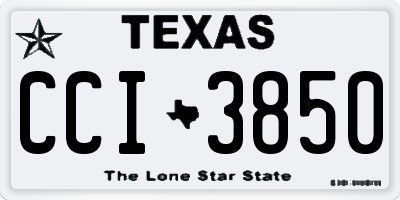 TX license plate CCI3850