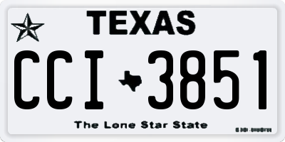 TX license plate CCI3851
