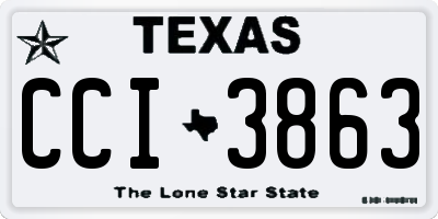 TX license plate CCI3863