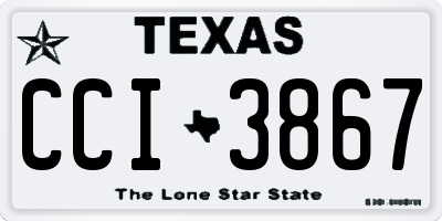TX license plate CCI3867