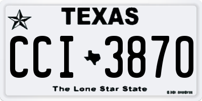 TX license plate CCI3870