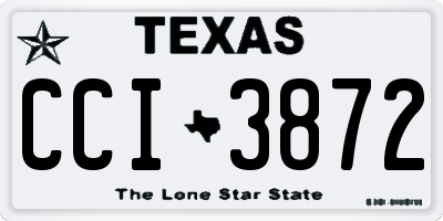 TX license plate CCI3872