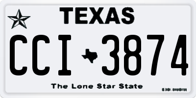 TX license plate CCI3874