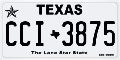 TX license plate CCI3875