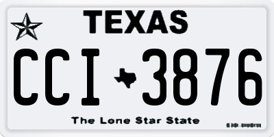 TX license plate CCI3876