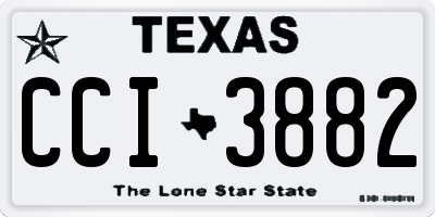 TX license plate CCI3882