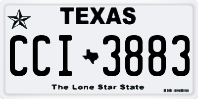 TX license plate CCI3883