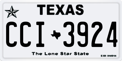 TX license plate CCI3924