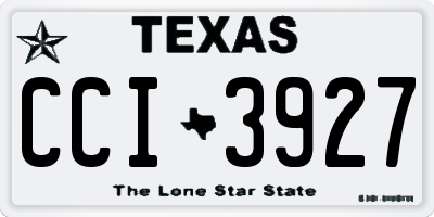 TX license plate CCI3927