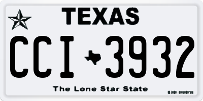 TX license plate CCI3932
