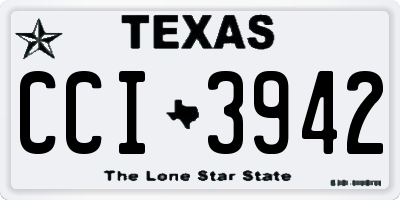 TX license plate CCI3942