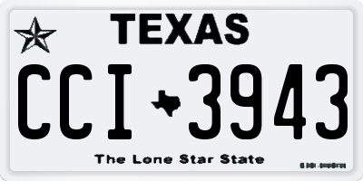 TX license plate CCI3943