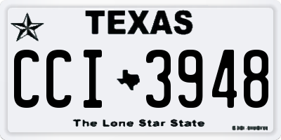TX license plate CCI3948