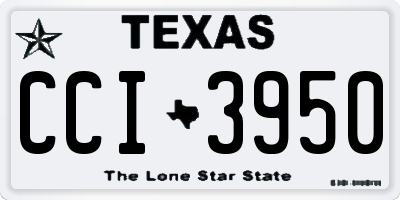 TX license plate CCI3950
