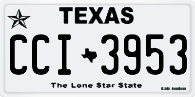 TX license plate CCI3953