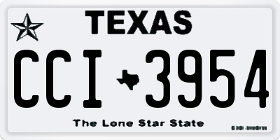 TX license plate CCI3954