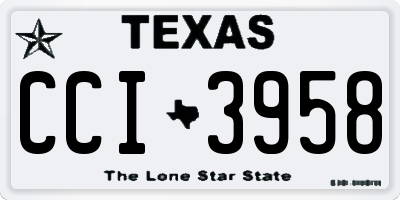 TX license plate CCI3958