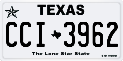 TX license plate CCI3962