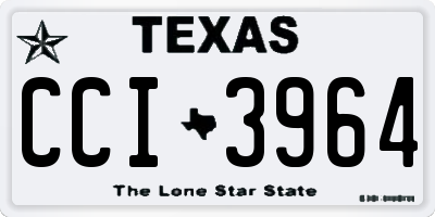 TX license plate CCI3964
