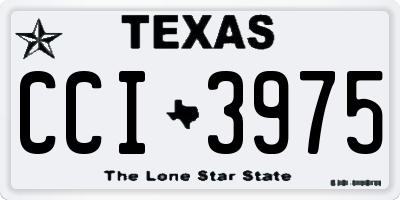 TX license plate CCI3975