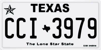TX license plate CCI3979