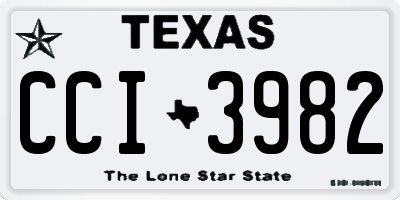 TX license plate CCI3982
