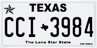 TX license plate CCI3984