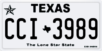 TX license plate CCI3989