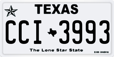 TX license plate CCI3993