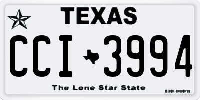 TX license plate CCI3994