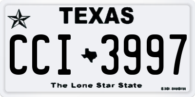 TX license plate CCI3997