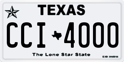 TX license plate CCI4000