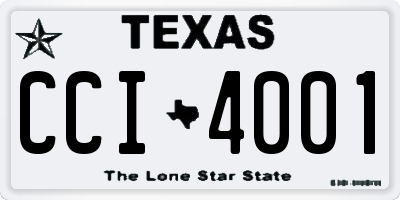 TX license plate CCI4001