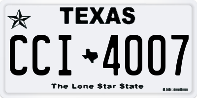 TX license plate CCI4007